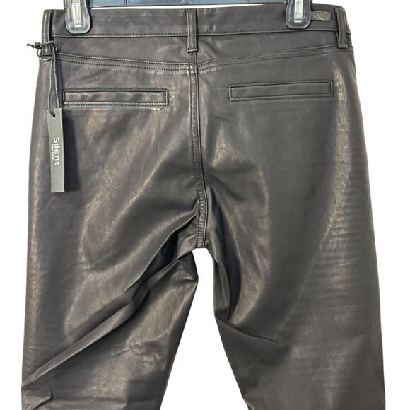 NWT BlankNYC Silent Vegan Leather Denim Moto Pants - Picture 10 of 16